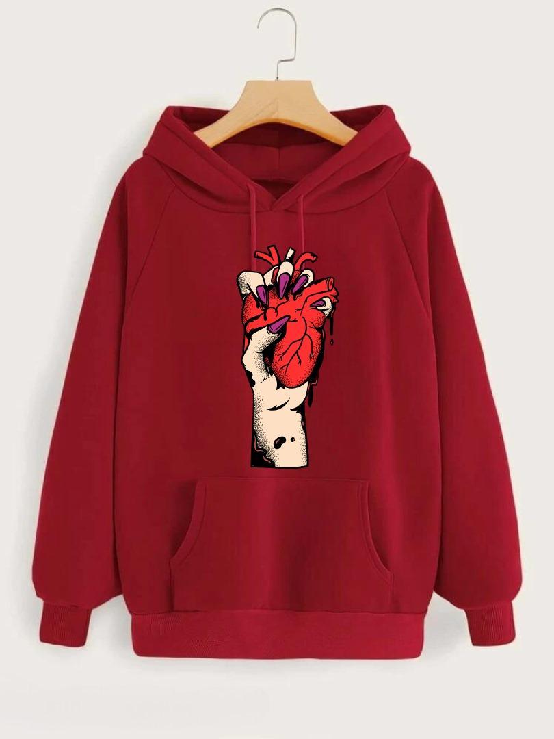 Heart Printed Hoodie for Girl