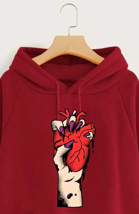 Heart Printed Hoodie for Girl