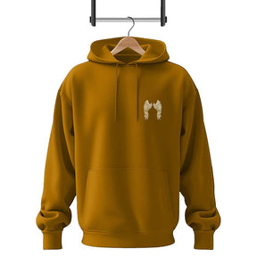 Men Fleece Golden Angel Wings Printed Hoodie Track Suit