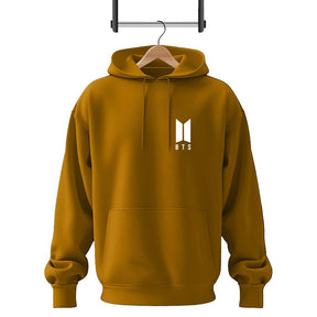 Men Fleece Golden BTS Printed Hoodie Track Suit