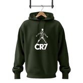 Men Fleece Green CR7 Printed Hoodie Track Suit