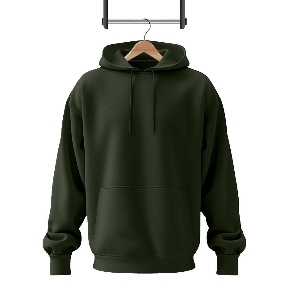 Men Fleece Green Hoodie Track Suit