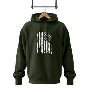 Men Fleece Green USA Flag Printed Hoodie Track Suit