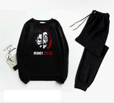 Men Polyester Black Money Heist Printed Track Suit