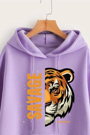 Purple Savage Printed Hoodie for Girl